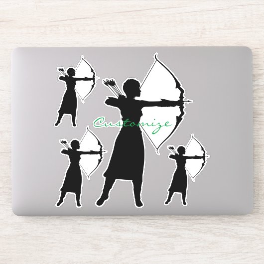 Vrouw Archer Silhouette Thunder_Cove Sticker (Computer)