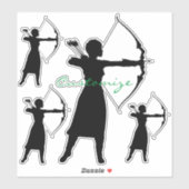 Vrouw Archer Silhouette Thunder_Cove Sticker (Vel)
