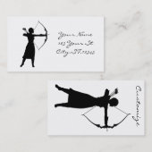 Vrouw Archer Silhouette Thunder_Cove Visitekaartje (Voorkant / Achterkant)