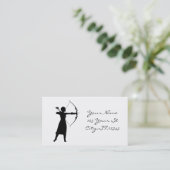 Vrouw Archer Silhouette Thunder_Cove Visitekaartje (Staand voorkant)