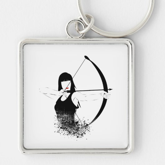 Vrouw Archer Sleutelhanger (Voorkant)