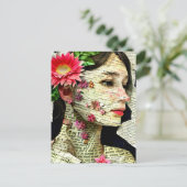  vrouw Art Collage Briefkaart (Staand voorkant)