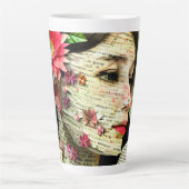  vrouw Art Collage Latte Mok (Voorkant)