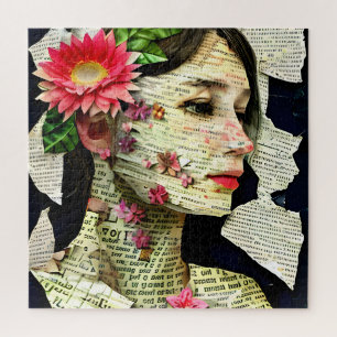 vrouw Art Collage Legpuzzel