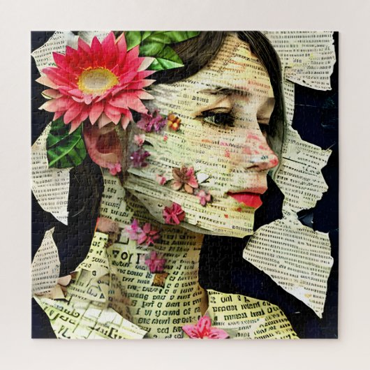  vrouw Art Collage Legpuzzel (Verticaal)