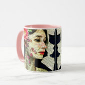 vrouw Art Collage Mok (Voorkant links)