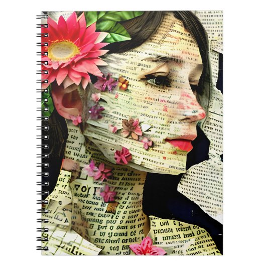  vrouw Art Collage Notitieboek (Voorkant)