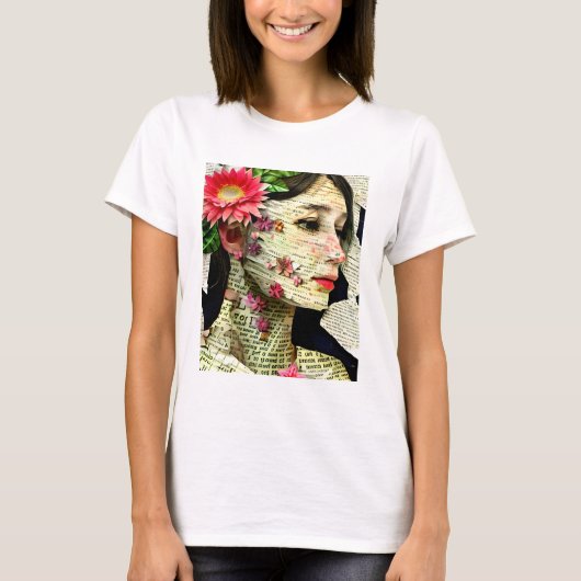 vrouw Art Collage T-shirt (Voorkant)