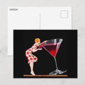 Vrouw Art Deco Cocktail Retro  stijl Briefkaart (Voorkant / Achterkant)