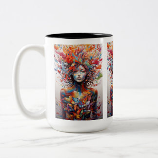 Vrouw Artistieke Mok! "Telekinetics" 15oz koffie Tweekleurige Koffiemok