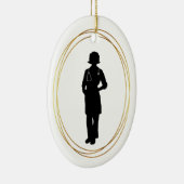 Vrouw arts Silhouette Kerstannament Keramisch Ornament (Rechts)