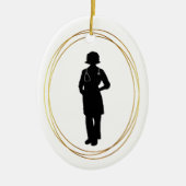 Vrouw arts Silhouette Kerstannament Keramisch Ornament (Voorkant)