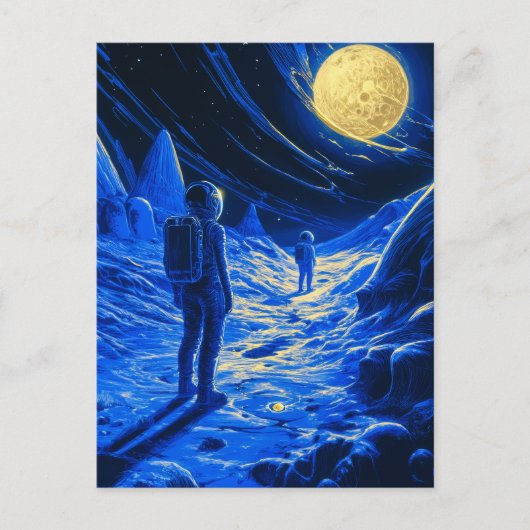 Vrouw Astronaut Briefkaart (Voorkant)