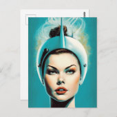 Vrouw Astronaut Briefkaart (Voorkant / Achterkant)