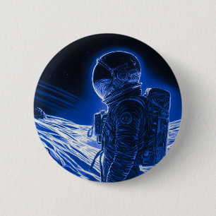 Vrouw Astronaut Ronde Button 5,7 Cm