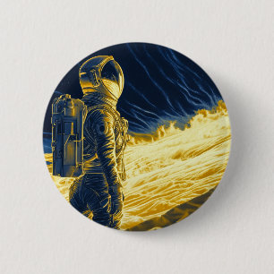 Vrouw Astronaut Ronde Button 5,7 Cm