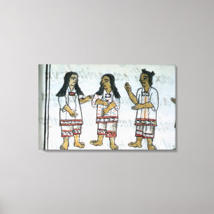 Vrouw Aztec-kostuums Canvas Afdruk