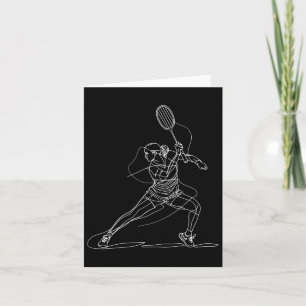 Vrouw Badminton Speler Tekenen Shuttle Game voor G Kaart