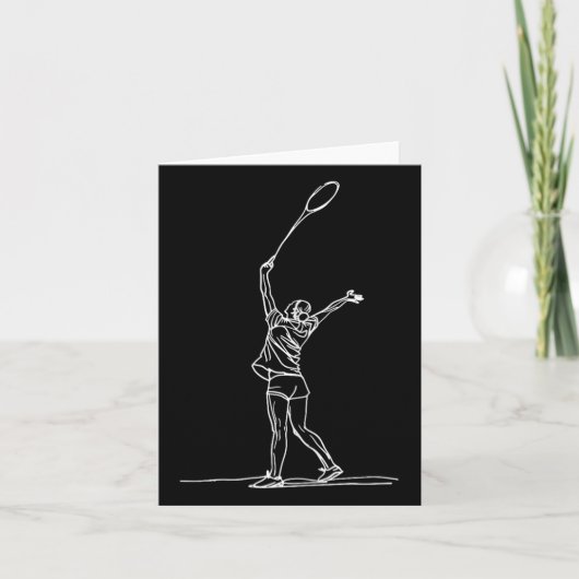 Vrouw Badmintonist Sketch Shuttle Kaart (Voorkant)