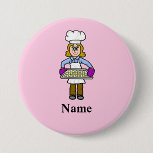 Vrouw Baker Name Button