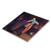 Vrouw Baking Bread, Jean-Francois Millet Tegeltje (Zijkant)