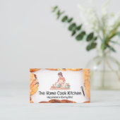 Vrouw bakken in de keuken | gebak visitekaartje (Staand voorkant)