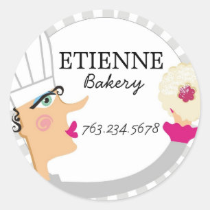 Vrouw bakker gebak chef-kok cookie cadeau label st