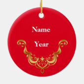 Vrouw Bartender Silhouette kerstversiering Keramisch Ornament (Achterkant)