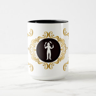 Vrouw Bartender White Silhouette Mok