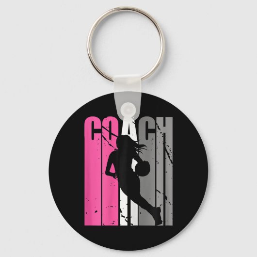 Vrouw Basketbal Instructeur Choreograaf Basketb Sleutelhanger (Voorkant)