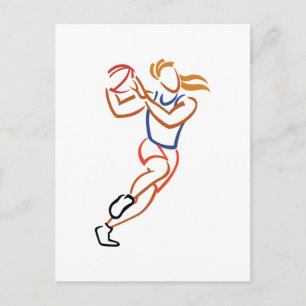 Vrouw Basketball Player Briefkaart