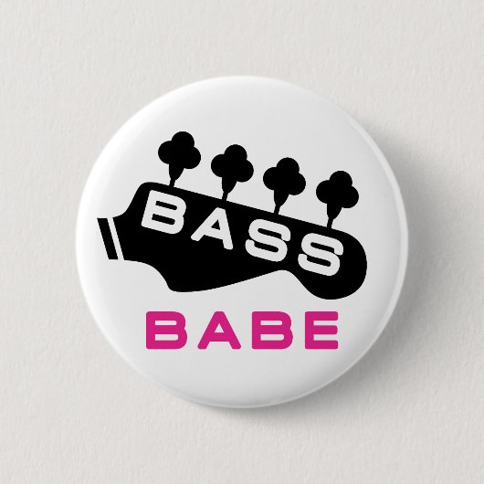Vrouw Bass Player Ronde Button 5,7 Cm (Voorkant)