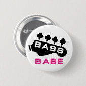 Vrouw Bass Player Ronde Button 5,7 Cm (Voorkant /achterkant)