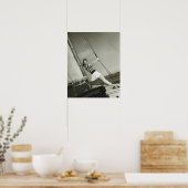 Vrouw Bedrijf dat op jacht rijdt Poster (Keuken)