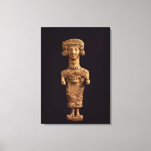 Vrouw beeldje op een rand, Puig des Molins necr Canvas Afdruk