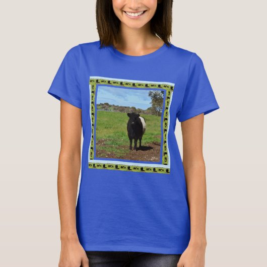 Vrouw Belted Galloway Koe T-shirt (Voorkant)
