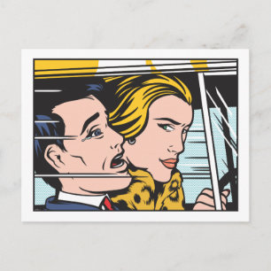 Vrouw bestuurder briefkaart