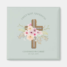 Vrouw Bevestiging Gift Favors Sage Pink Floral Magneet