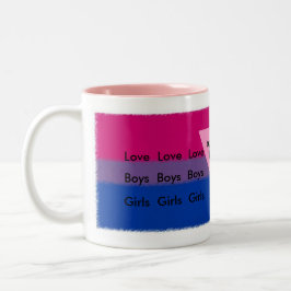 VROUW BI FLAG PINK TRIANGLE TWEEKLEURIGE KOFFIEMOK