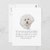 Vrouw Bichon Frise Keepomwille Briefkaart (Voorkant / Achterkant)