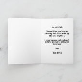 Vrouw bij Bar IOU Tekening - BF4E Happy Birthday Kaart (Binnen)