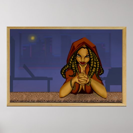 Vrouw bij bar poster (Voorkant)