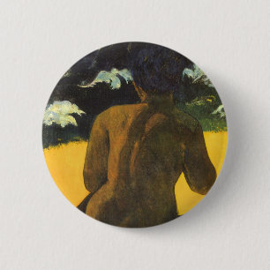 Vrouw bij de zee door Paul Gauguin Ronde Button 5,7 Cm