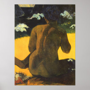 Vrouw bij de zee door Paul Gauguin, Vintage Fine A Poster