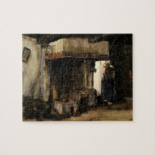 Vrouw bij een haard door Vincent van Gogh Legpuzzel