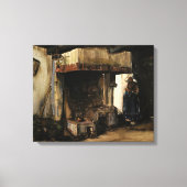 Vrouw bij een haard van Vincent van Gogh Canvas Afdruk (Voorkant)