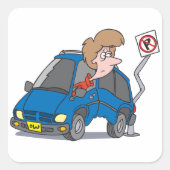 Vrouw bij een ongeval vierkante sticker (Voorkant)