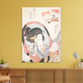 Vrouw bij haar Mirror, gepubliceerd onder c.1830 Canvas Afdruk (Insitu (Woonkamer))