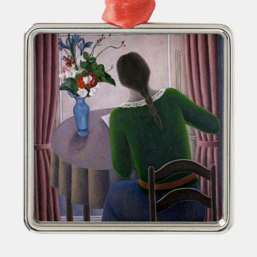 Vrouw bij Venster 1998 Metalen Ornament (Voorkant)