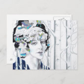  vrouw Birch Trees Briefkaart (Voorkant / Achterkant)